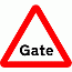 Road Signs | triangular warning signs | 554 Gate Warning Sign