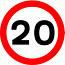 Road Signs | Speed Limit Signs | 670 Maximum Speed 20mph