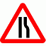 Road Signs | triangular warning signs | 517 Road Narrows on right ahead