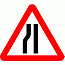 Road Signs | triangular warning signs | 517 Road Narrows on left ahead