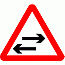 Road Signs | triangular warning signs | 522 Two-way traffic on route crossing ahead