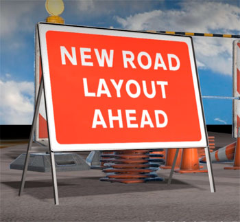 Road Works Stanchion Signs