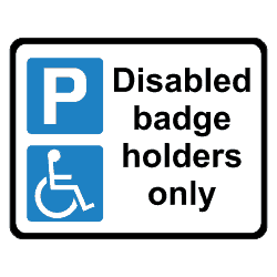 Disabled badge holders sign 2 (Parking Signs)