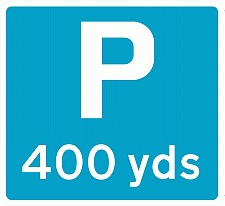 Parking X yards ahead (Parking Signs)