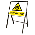 Stanchion Signs | Ice Warning | Caution ICE Freestanding Stanchion Sign